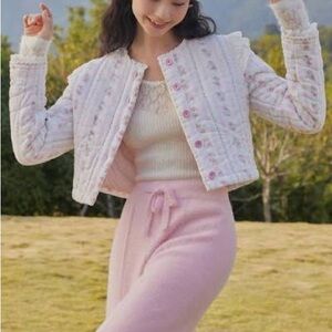 Elegant Floral Quilted Bomber Jacket